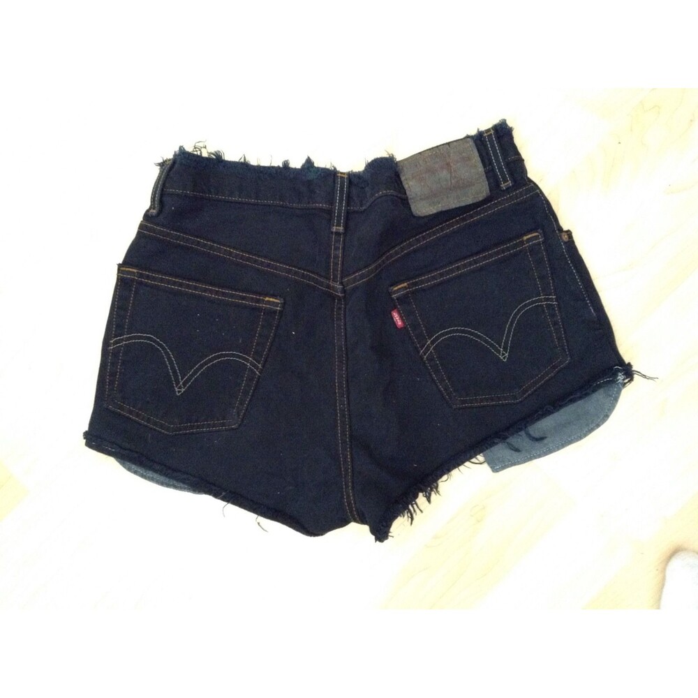 LEVIS 559 Cutoff Jean Shorts Cut Off W 30 Red Tab Relax Fit black fringe